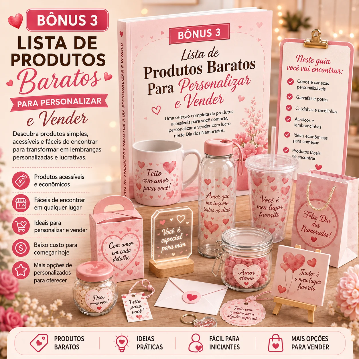 Bonus 3: Lista de Produtos Baratos Para Personalizar e Vender